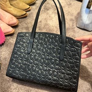 Black top handle bag